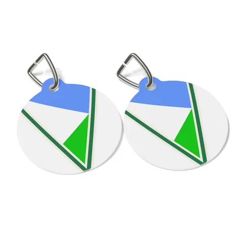 Djibouti Blue Green Triangle Pet Tag — other view