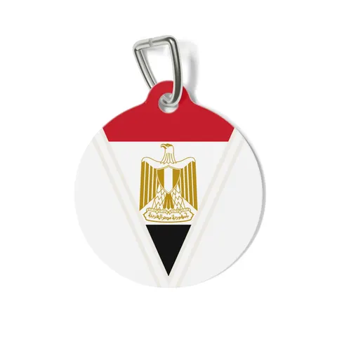 Egypt Red White Black Emblem Pet Tag — front view