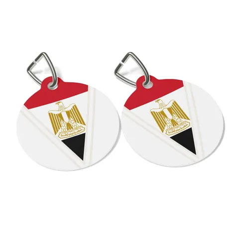 Egypt Red White Black Emblem Pet Tag — other view