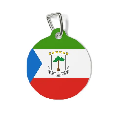 Equatorial Guinea Tricolor & Triangle Pet Tag — front view