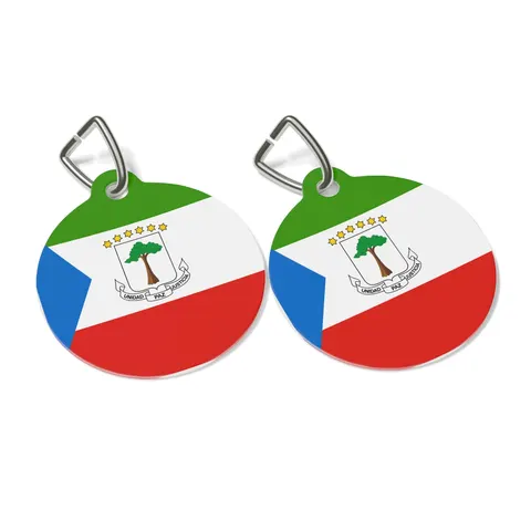Equatorial Guinea Tricolor & Triangle Pet Tag — other view