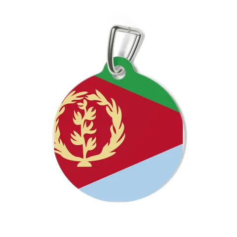 Eritrea Red Triangle & Wreath Pet Tag — back view