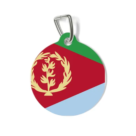 Eritrea Red Triangle & Wreath Pet Tag — front view
