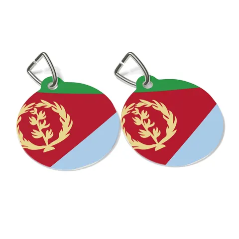 Eritrea Red Triangle & Wreath Pet Tag — other view