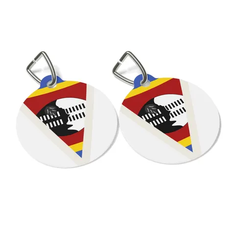 Eswatini Blue Red Yellow Shield Pet Tag — other view
