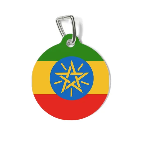 Ethiopia Green Yellow Red Pet Tag — front view