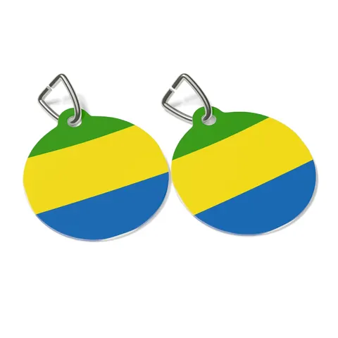 Gabon Green Yellow Blue Pet Tag — other view