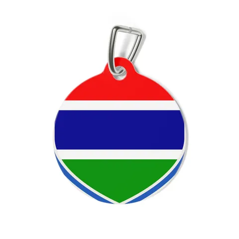 Gambia Red Blue Green Pet Tag — back view
