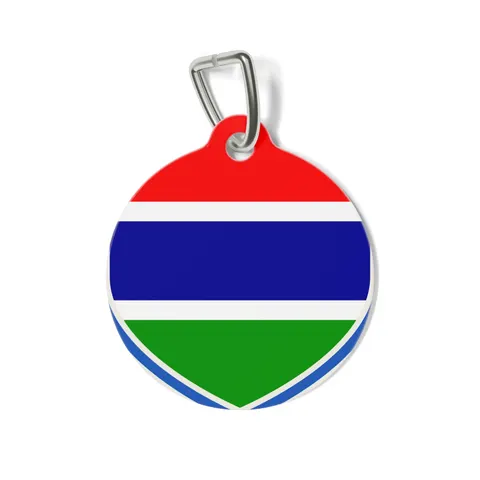 Gambia Red Blue Green Pet Tag — front view
