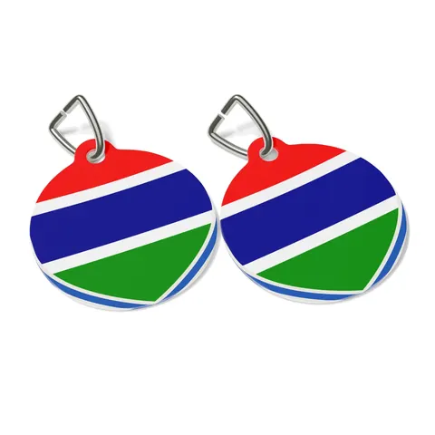 Gambia Red Blue Green Pet Tag — other view