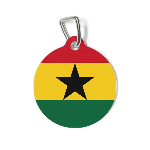 Ghana Red Gold Green & Star Pet Tag — front view