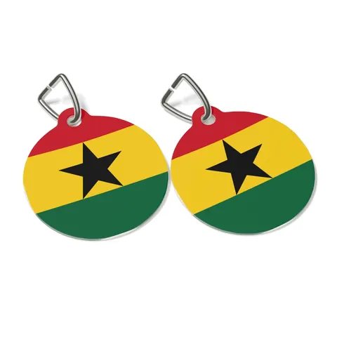 Ghana Red Gold Green & Star Pet Tag — other view