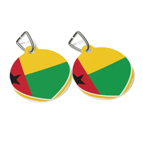 Guinea-Bissau Red Yellow Green Star Pet Tag — other view