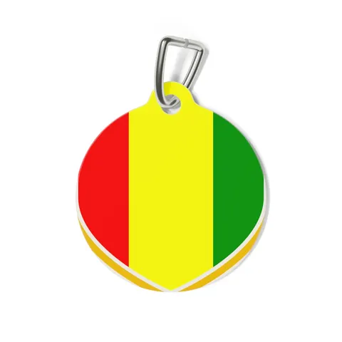 Guinea Red Yellow Green Pet Tag — back view