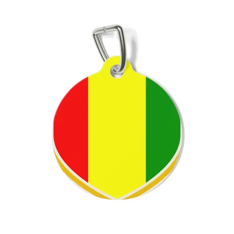Guinea Red Yellow Green Pet Tag — front view