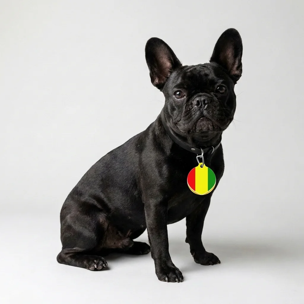 Guinea Red Yellow Green Pet Tag — lifestyle view