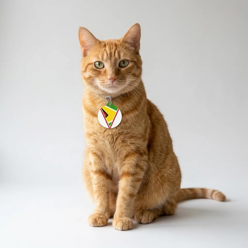 Guyana Arrowhead Design Pet Tag — lifestyle view