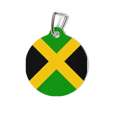 Jamaica Gold Cross Pet Tag — back view