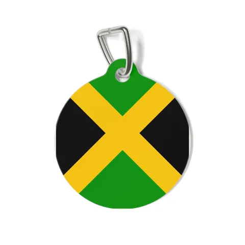 Jamaica Gold Cross Pet Tag — front view