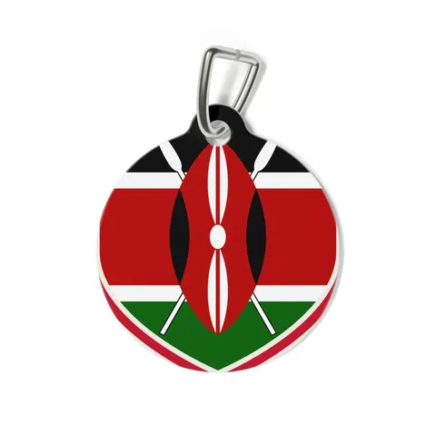 Kenya Black Red Green Stripes Pet Tag — back view