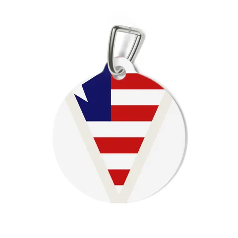Liberia Stripes & Single Star Pet Tag — back view