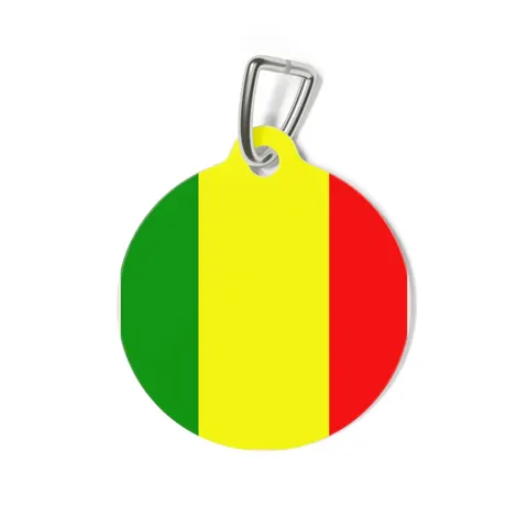 Mali Green Yellow Red Pet Tag — back view