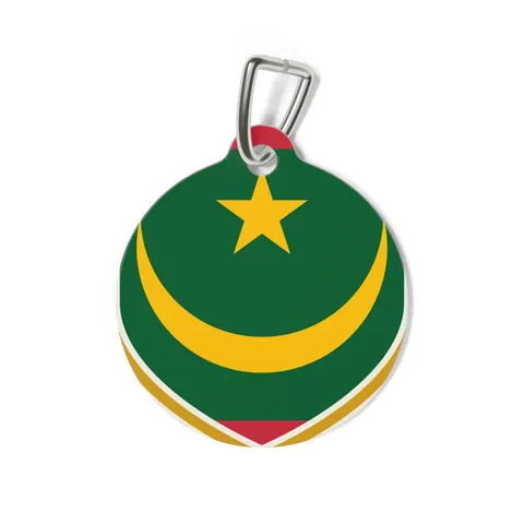 Mauritania Green Gold Crescent Pet Tag — back view