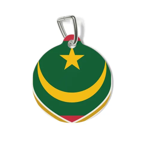 Mauritania Green Gold Crescent Pet Tag — front view