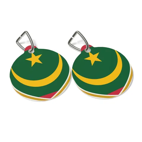 Mauritania Green Gold Crescent Pet Tag — other view