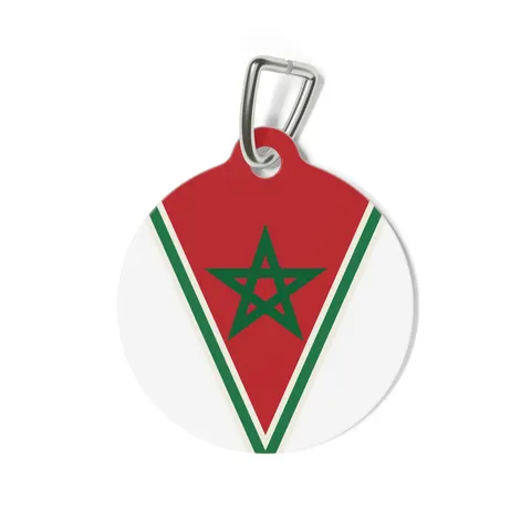 Morocco Red Green Star Pet Tag — back view