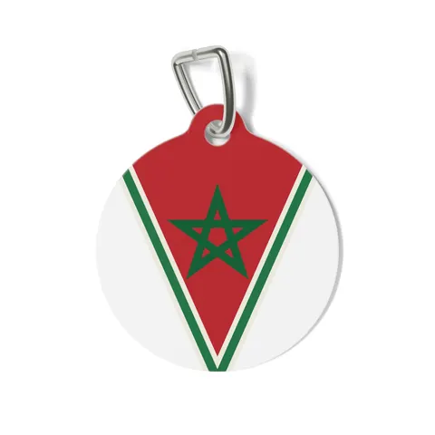 Morocco Red Green Star Pet Tag — front view