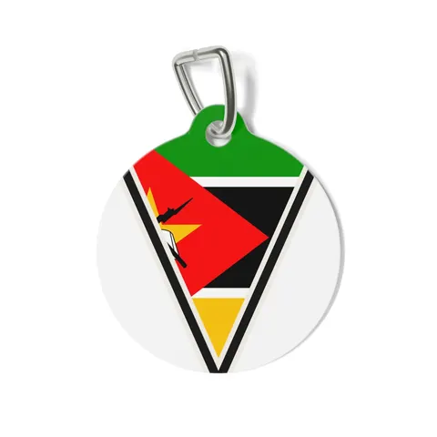 Mozambique Green Black Yellow Pet Tag — front view