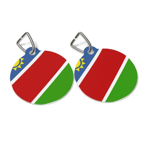Namibia Diagonal Blue Red Green Pet Tag — other view