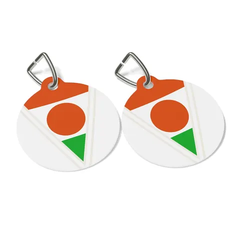 Niger Orange White Green Circle Pet Tag — other view