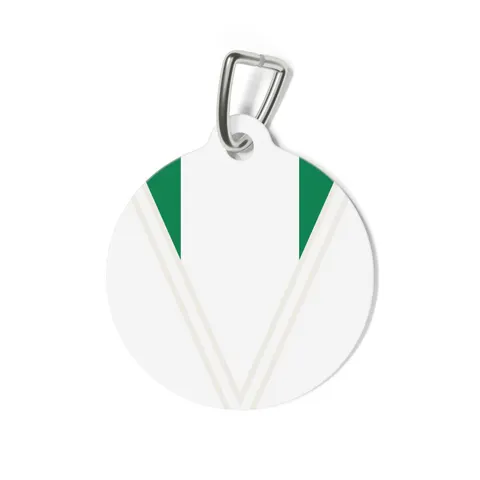 Nigeria Green & White Stripes Pet Tag — back view