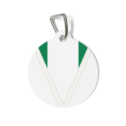 Nigeria Green & White Stripes Pet Tag — front view