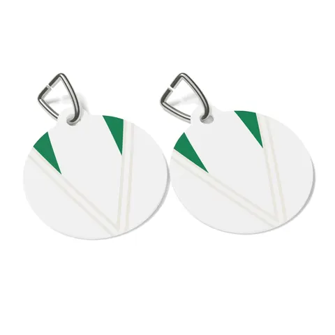 Nigeria Green & White Stripes Pet Tag — other view