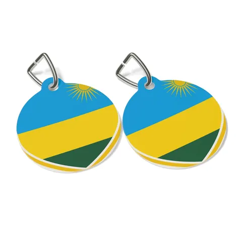 Rwanda Sky Blue & Sun Pet Tag — other view