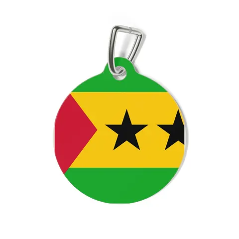 São Tomé & Príncipe Stars & Stripes Pet Tag — back view