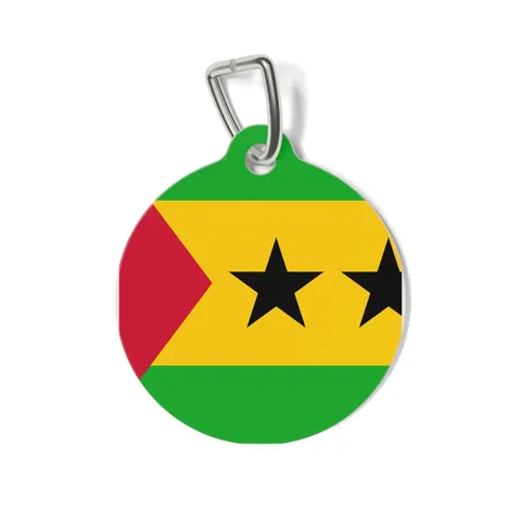 São Tomé & Príncipe Stars & Stripes Pet Tag — front view