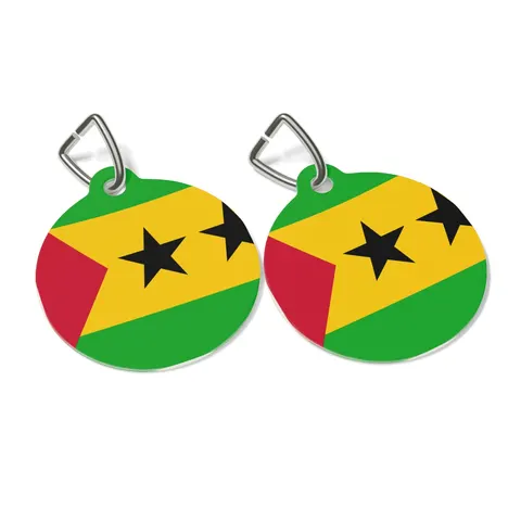 São Tomé & Príncipe Stars & Stripes Pet Tag — other view
