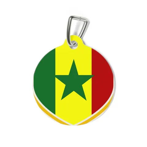 Senegal Green Yellow Red Pet Tag — back view