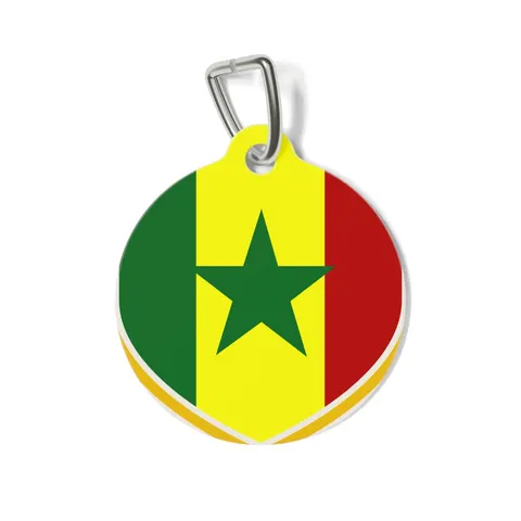 Senegal Green Yellow Red Pet Tag — front view