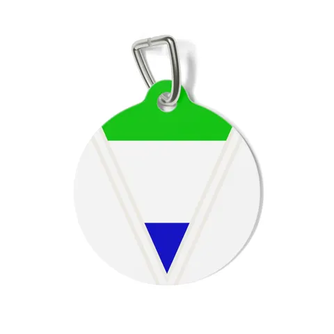 Sierra Leone Green White Blue Pet Tag — front view