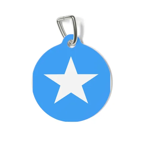 Somalia Blue White Star Pet Tag — front view