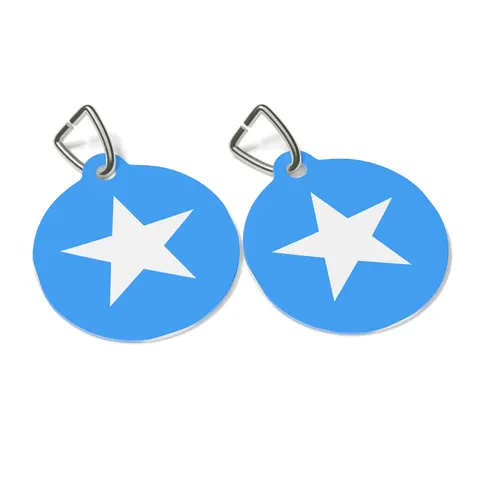 Somalia Blue White Star Pet Tag — other view