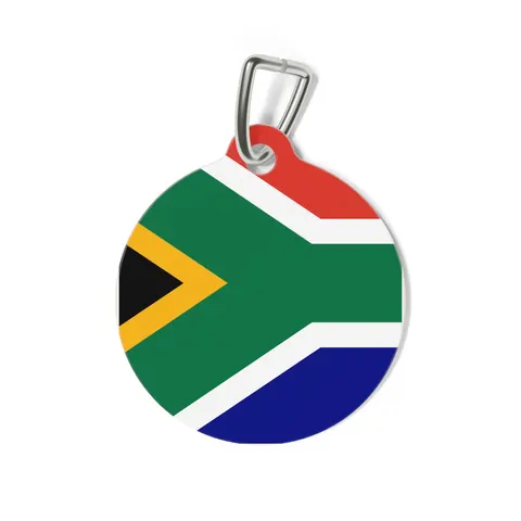 South Africa Rainbow Y Pattern Pet Tag — back view