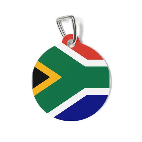 South Africa Rainbow Y Pattern Pet Tag — front view