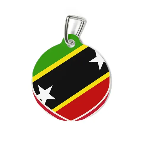 St. Kitts & Nevis Diagonal Stars Pet Tag — back view