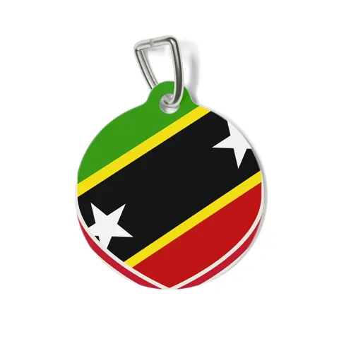 St. Kitts & Nevis Diagonal Stars Pet Tag — front view